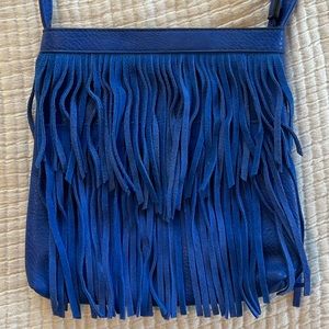 Brand New Royal Blue Fringe Crossbody Purse